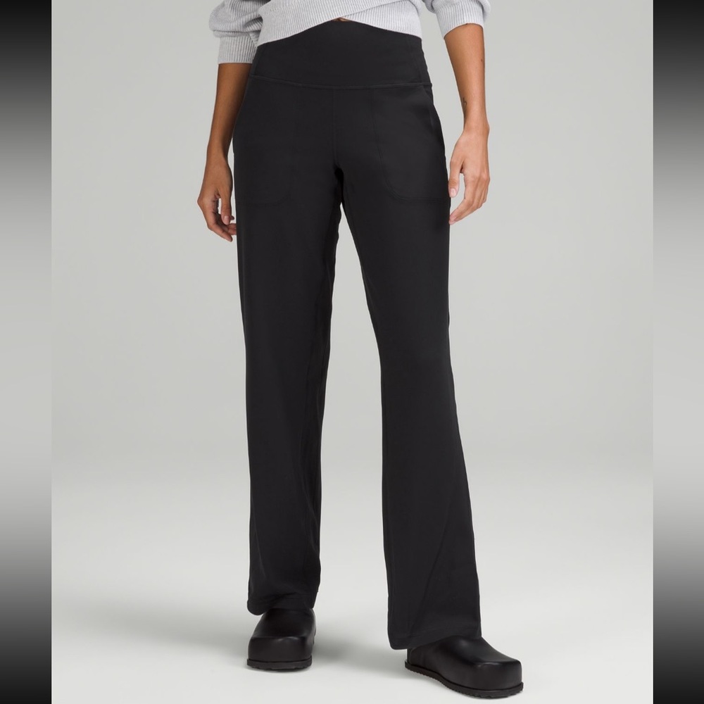 Lululemon Black High Rise Wide Leg Align Pants Leggings Tights 31” sz 6